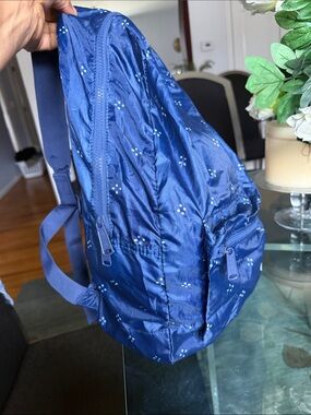 Navy Blue unisex Lightweight Backpack with Subtle Dot Print